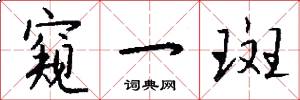 窥一斑怎么写好看
