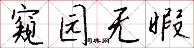 窥园无暇怎么写好看