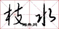 枝水怎么写好看
