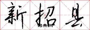 新招县怎么写好看