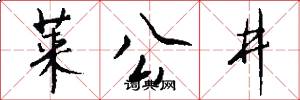 莱公井怎么写好看