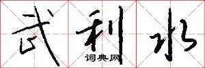 武利水怎么写好看