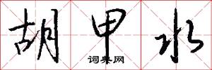 胡甲水怎么写好看