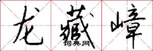 龙藏嶂怎么写好看