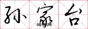 孙家台怎么写好看