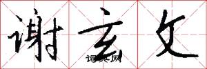 谢玄文怎么写好看