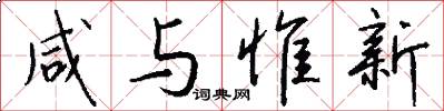 咸与惟新怎么写好看