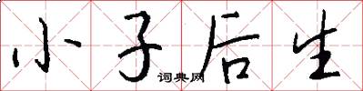 小子后生怎么写好看