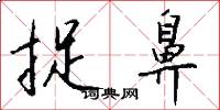捉鼻怎么写好看