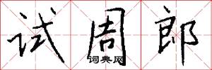 试周郎怎么写好看