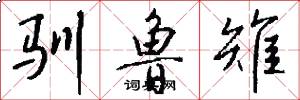 驯鲁雉怎么写好看