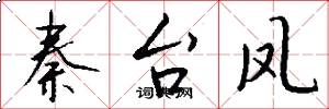 秦台凤怎么写好看