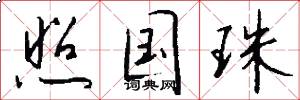 照国珠怎么写好看