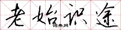 老始识途怎么写好看