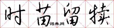 时苗留犊怎么写好看
