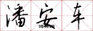 潘安车怎么写好看