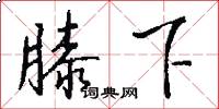 膝下怎么写好看