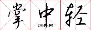 掌中轻怎么写好看