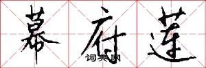 幕府莲怎么写好看