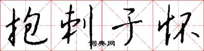 抱刺于怀怎么写好看