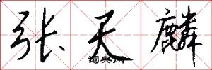 张天麟怎么写好看