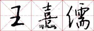 王熹儒怎么写好看