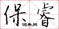 保睿怎么写好看