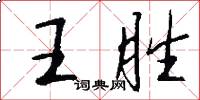王胜怎么写好看