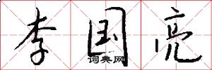 李国亮怎么写好看