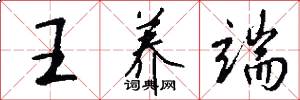 王养端怎么写好看