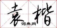 袁楷怎么写好看