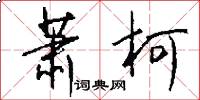 萧柯怎么写好看