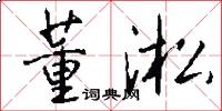 董淞怎么写好看