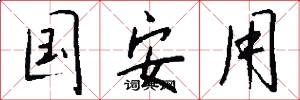 国安用怎么写好看