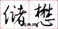 储懋怎么写好看