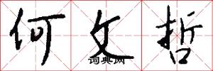 何文哲怎么写好看