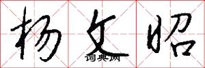 杨文昭怎么写好看