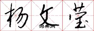 杨文莹怎么写好看