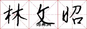 林文昭怎么写好看