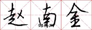 赵南金怎么写好看