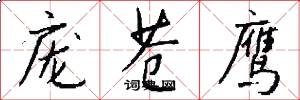 庞苍鹰怎么写好看
