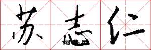 苏志仁怎么写好看