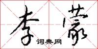 李蒙怎么写好看