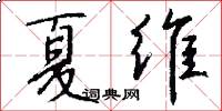 夏维怎么写好看
