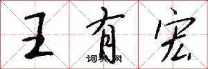 王有宏怎么写好看