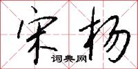 宋杨怎么写好看