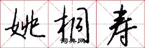 姚桐寿怎么写好看