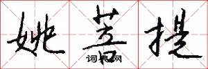姚菩提怎么写好看