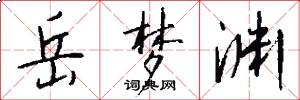 岳梦渊怎么写好看