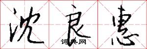沈良惠怎么写好看